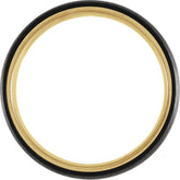 Black Titanium and Gold Wedding Band